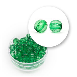 Perle sfaccettate trasparenti (11,3 grammi) Ø 8 mm - Verde scuro