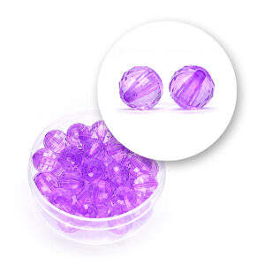 Perle sfaccettate trasparenti (11,3 grammi) Ø 8 mm - Lilla