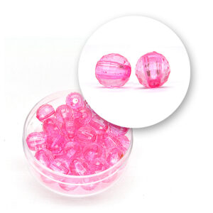 Perle sfaccettate trasparenti (11,3 grammi) Ø 8 mm - Fuxia