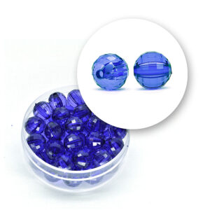 Perle sfaccettate trasparenti (11,3 grammi) Ø 8 mm - Blu