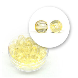 Perle sfaccettate trasparenti (11,3 grammi) Ø 8 mm - Avorio