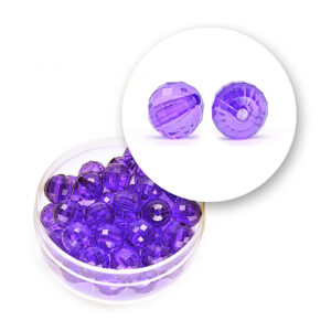 Perle sfaccettate trasparenti (11,3 grammi) Ø 8 mm - Viola
