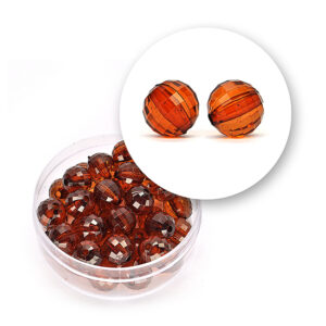 Perle sfaccettate trasparenti (11,3 grammi) Ø 8 mm - Marrone