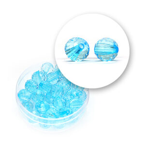 Perle sfaccettate trasparenti (11,3 grammi) Ø 8 mm - Cielo