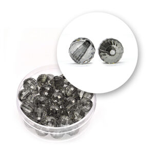 Perle sfaccettate trasparenti (11,3 grammi) Ø 8 mm - Nero