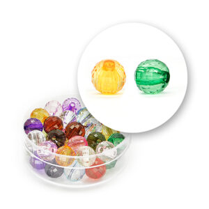 Perle sfaccettate trasparenti (11,3 grammi) Ø 8 mm - Multicolor