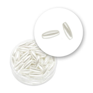 Perla "chicco di riso" (10,4 grammi) 4x12 mm - Bianco perlato