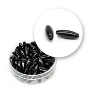 Perle nere chicco di riso (10,4 grammi) - ø 4x12 mm