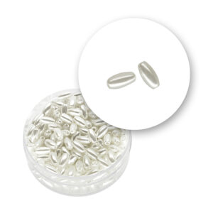 Perla "chicco di riso" (9 grammi) 3x6 mm - Bianco perlato