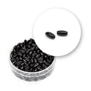 Perle nere chicco di riso (9 grammi) - ø 3x6 mm
