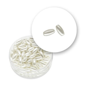 Perla "chicco di riso" (10 grammi) 4x8 mm - Bianco perlato