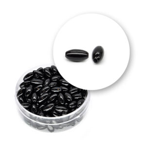 Perle nere chicco di riso (10 grammi) - ø 4x8 mm