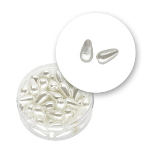 Perla goccia (11,2  grammi) 6x10 mm - Bianco perlato
