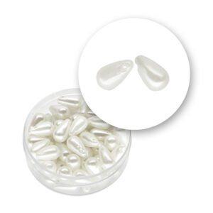 Perla goccia (11  grammi) 6x10 mm - Bianco perlato