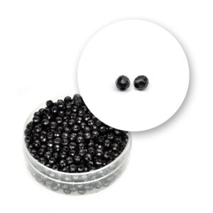 Perle nere tonde sfaccettate (9 grammi) - ø 3 mm