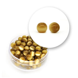 Perle vetro "occhi di gatto" (23 grammi) Ø 6 mm - Marrone