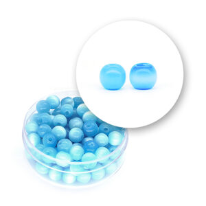 Perle vetro "occhi di gatto" (23 grammi) Ø 6 mm - Celeste