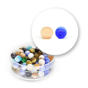 Perle vetro "occhi di gatto" (23 grammi) Ø 6 mm - Multicolor