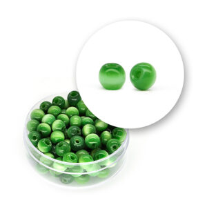 Perle vetro "occhi di gatto" (23 grammi) Ø 6 mm - Verde