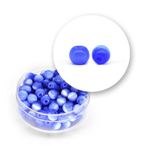 Perle vetro "occhi di gatto" (23 grammi) Ø 6 mm - Blu