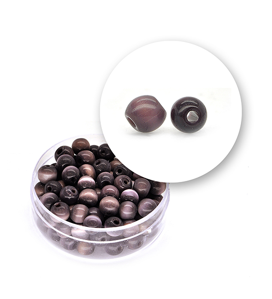 Perle vetro "occhi di gatto" (23 grammi) Ø 6 mm - Viola