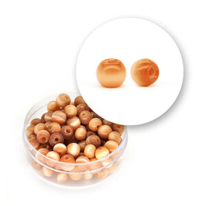 Perle vetro "occhi di gatto" (23 grammi) ร 6 mm - Marrone chiaro