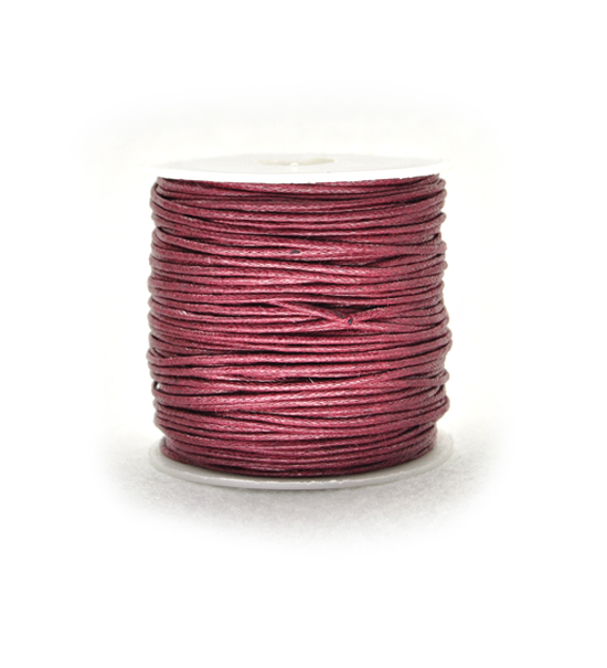 Cordoncino in cotone cerato (25 mt) 1 mm - Bordeaux
