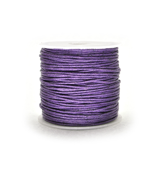 Cordoncino in cotone cerato (25 mt) 1 mm - Viola