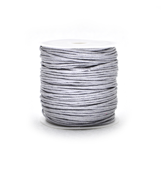 Cordoncino in cotone cerato (25 mt) 1 mm - Grigio chiaro