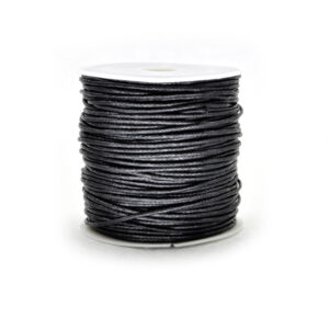 Cordoncino in cotone cerato (25 mt) 1 mm - Nero