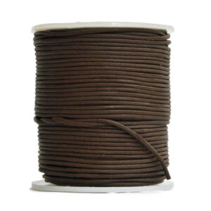 Cordino in cuoio (5 mt) 1,5 mm - Marrone scuro opaco