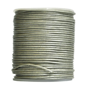 Cordino in cuoio (5 mt) 1,5 mm - Acciaio metallizzato