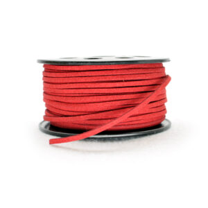 Cordino in scamosciato sintetico (5 metri) 3 mm - Rosso