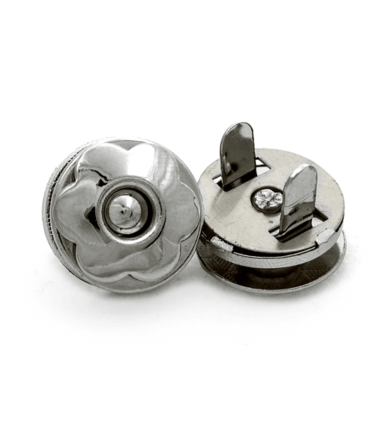 1 pz. Bottone magnetico decorativo "Fiore" 18 mm - Acciaio