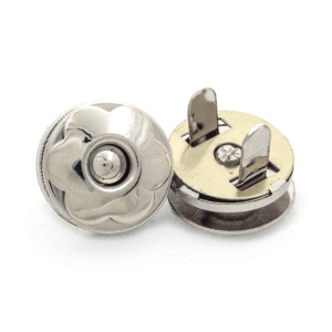 1 pz. Bottone magnetico decorativo "Fiore" 18 mm - Argento