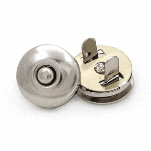 1 pz. Bottone magnetico decorativo "Disco" 17 mm - Argento