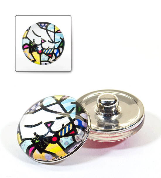 1 pz. Bottone decorativo "Funny" 20 mm - Mixcolor
