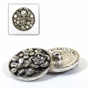 1 pz. Bottone decorativo "Funny" 20 mm - Argento