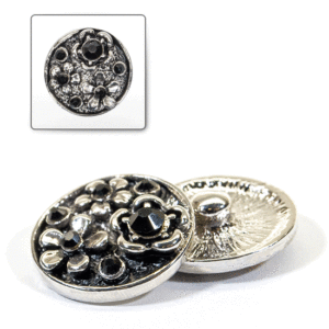 1 pz. Bottone decorativo "Funny" 20 mm - Nero