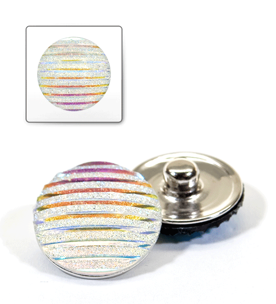 1 pz. Bottone decorativo "Funny" 20 mm - Argento A.B.