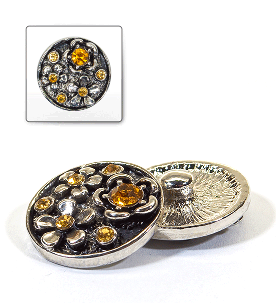 1 pz. Bottone decorativo "Funny" 20 mm - Giallo