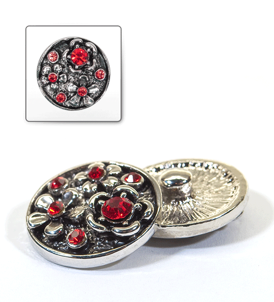 1 pz. Bottone decorativo "Funny" 20 mm - Rosso