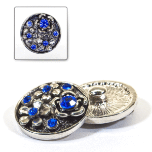 1 pz. Bottone decorativo "Funny" 20 mm - Blu