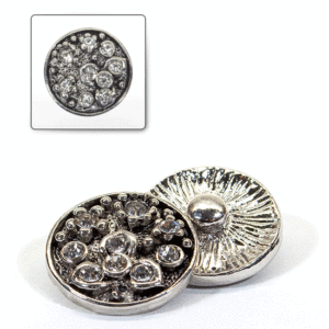 1 pz. Bottone decorativo "Funny" 20 mm - Argento