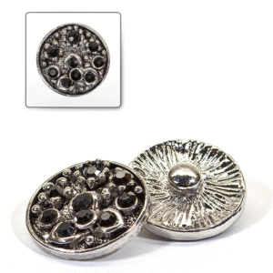 1 pz. Bottone decorativo "Funny" 20 mm - Nero