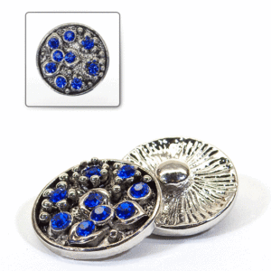 1 pz. Bottone decorativo "Funny" 20 mm - Blu