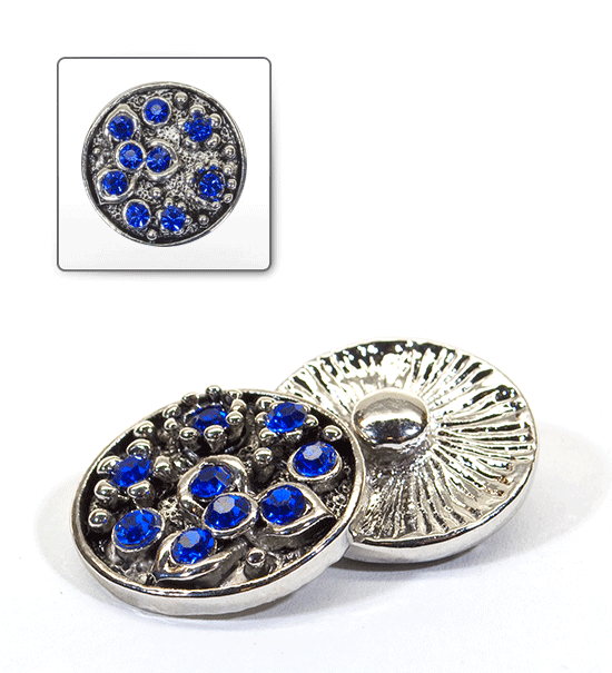 1 pz. Bottone decorativo "Funny" 20 mm - Blu