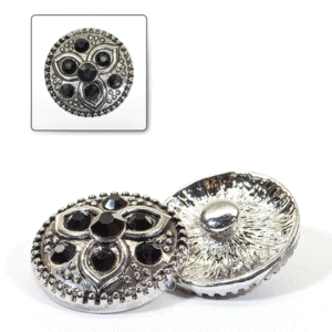 1 pz. Bottone decorativo "Funny" 20 mm - Nero