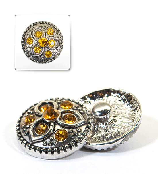 1 pz. Bottone decorativo "Funny" 20 mm - Giallo