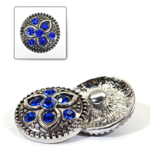 1 pz. Bottone decorativo "Funny" 20 mm - Blu